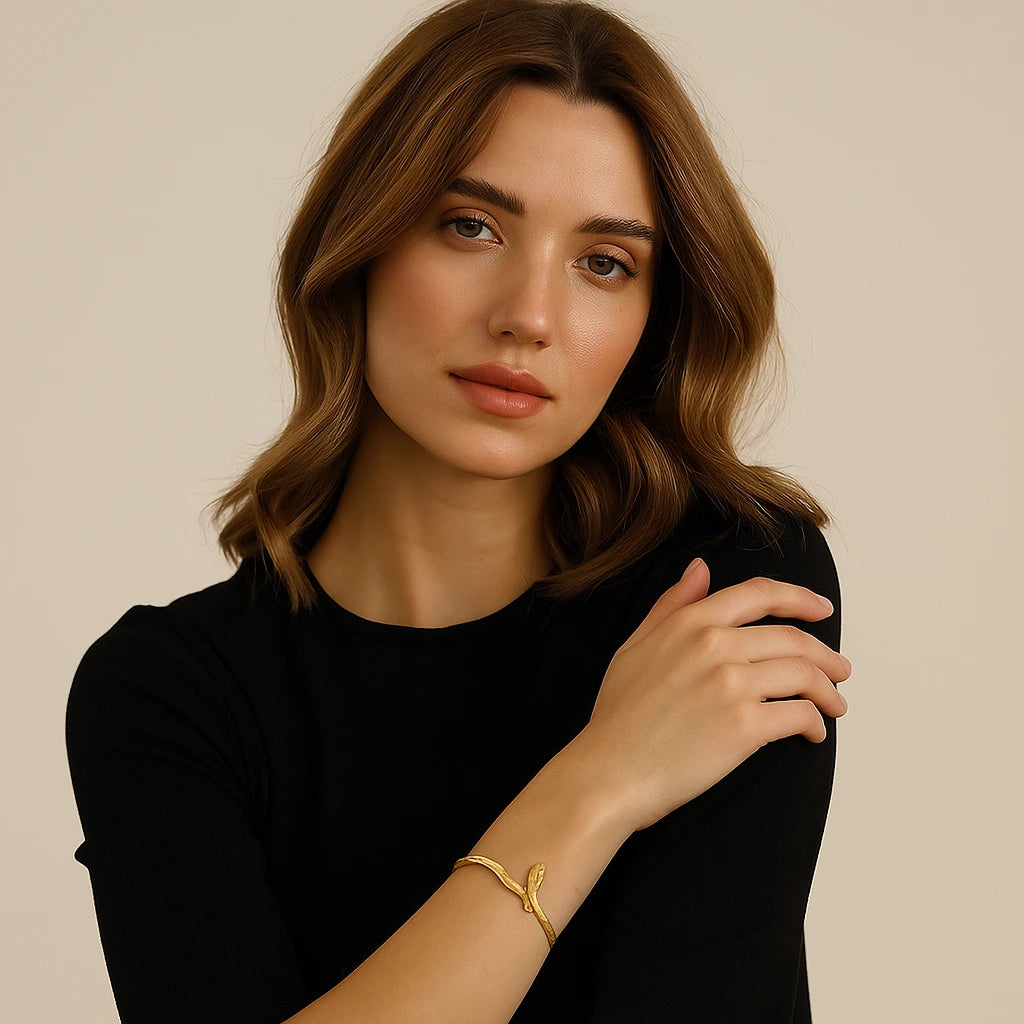 Pulseira Ajustável Serpente em Ouro 18k