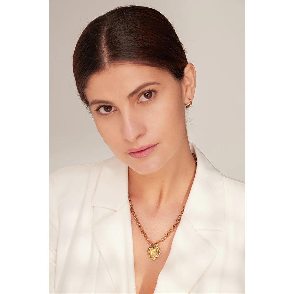 Colar Coração Brilhante em Ouro 18k