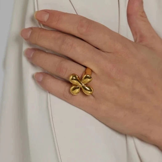 Anel Trevo 4 Folhas Minimalista