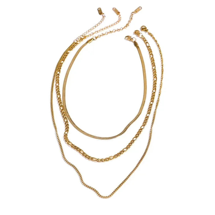 Colar Minimalista Kit Com 3 Peças