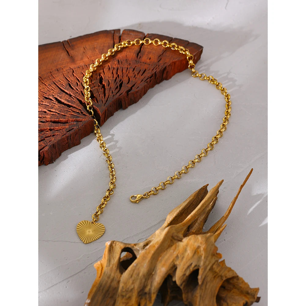 Colar Coração Brilhante em Ouro 18k