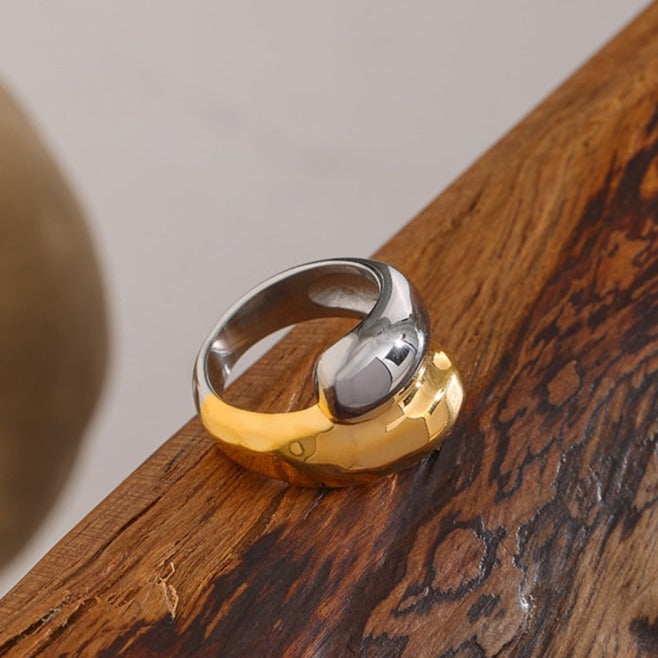 Anel Geometrico Duplo Minimalista