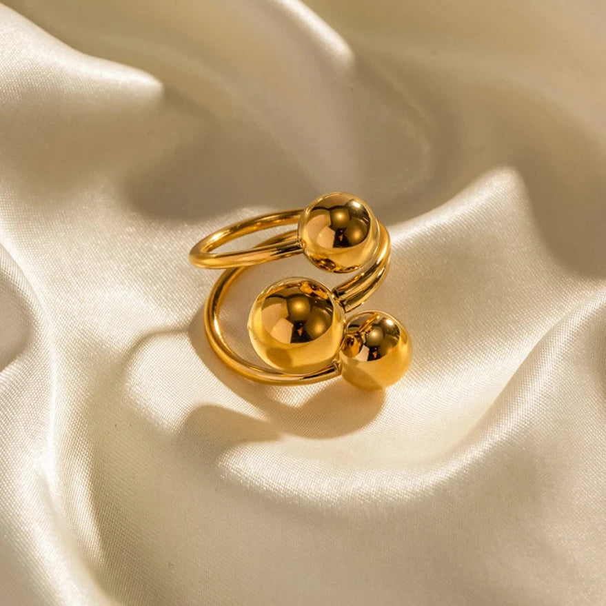 Anel Sofisticado 3 Esferas