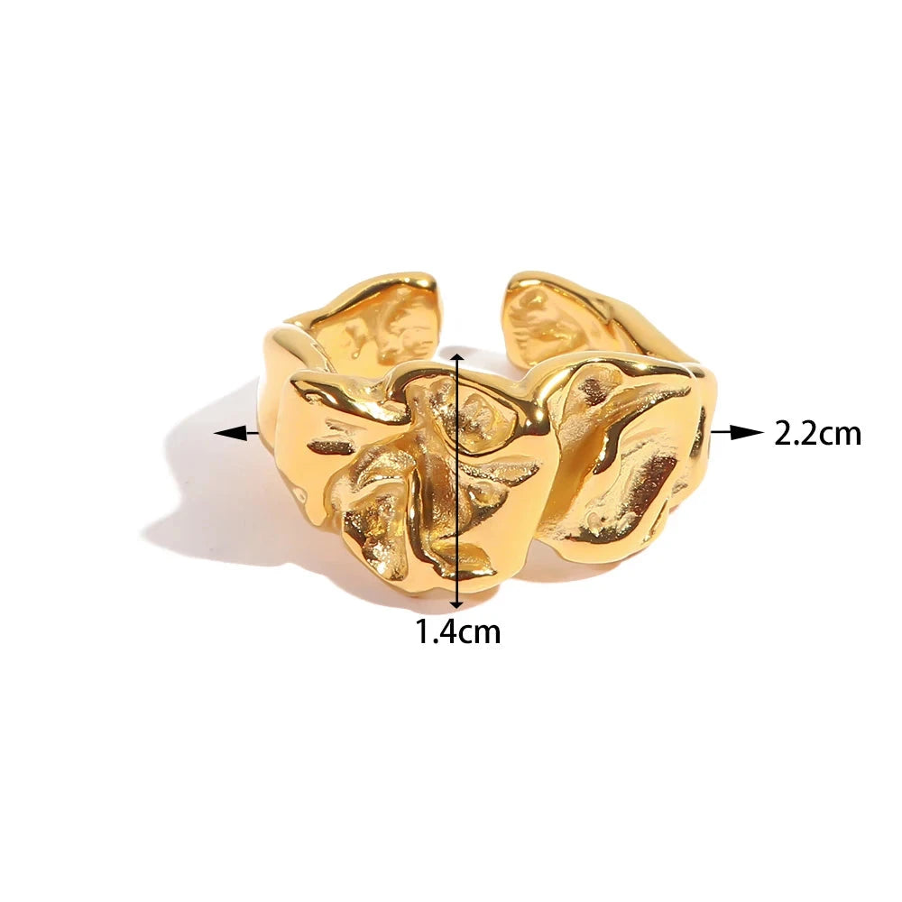 Anel Ajustável Minimalista Textura Lava
