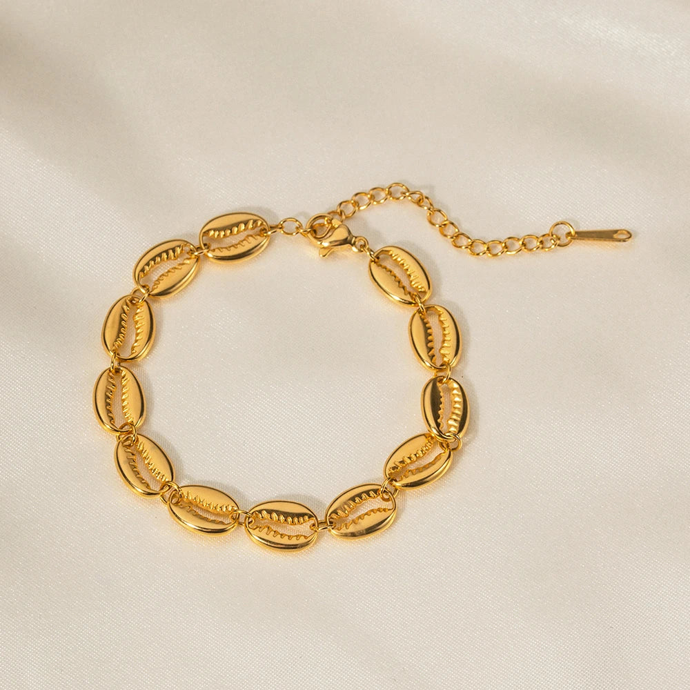 Pulseira Búzios Em Ouro 18k