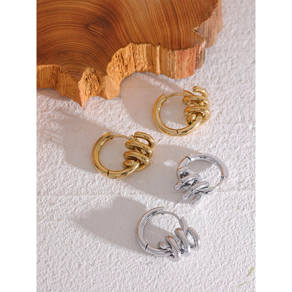 Brinco em Ouro 18k Argola Mola Espiral