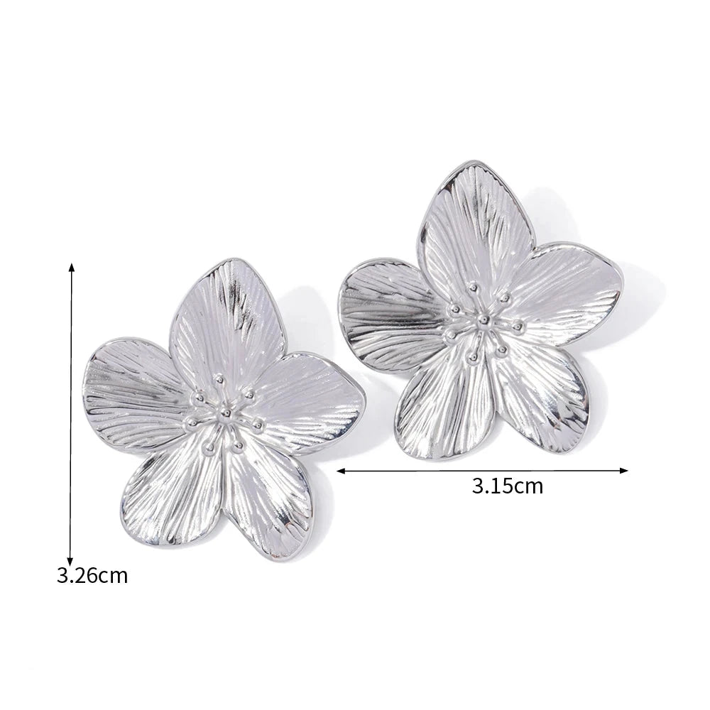 Brinco em Ouro 18k Flor Texturizada