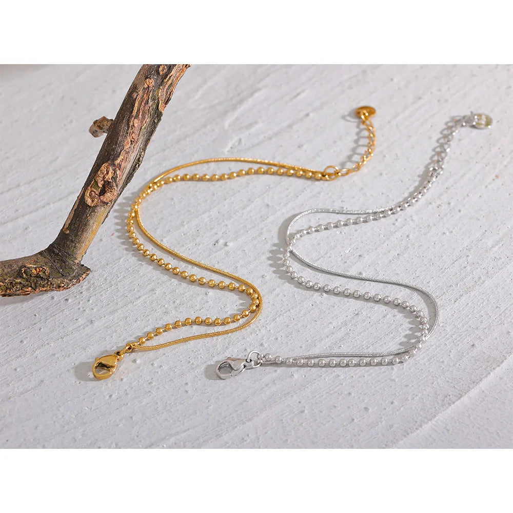 Pulseira Dupla Minimalista Ouro 18k