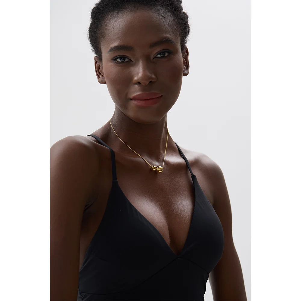 Colar Minimalista Esfera Dupla