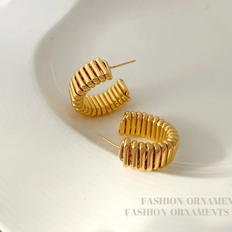 Brinco Argola Camadas Moderno