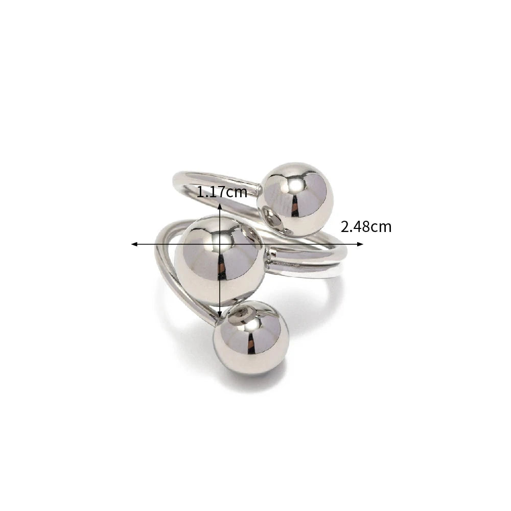 Anel Sofisticado 3 Esferas