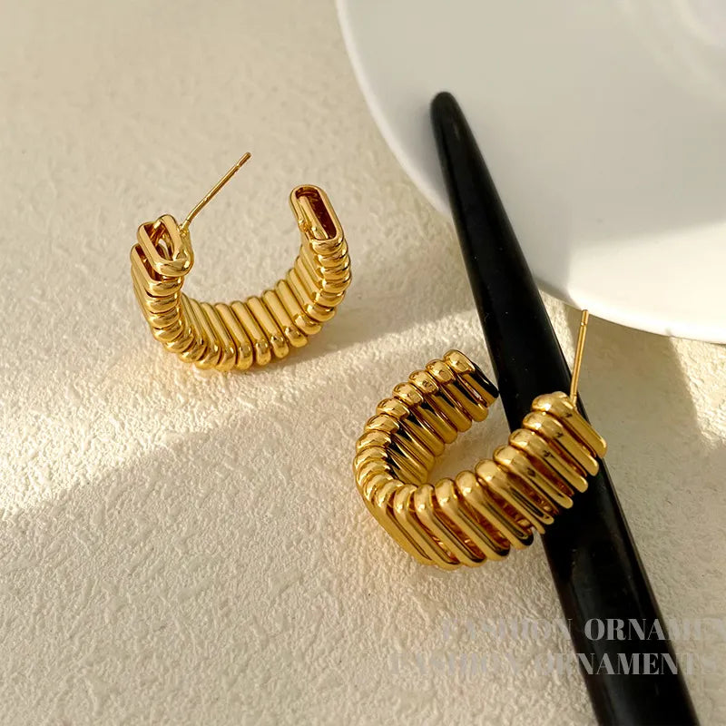 Brinco Argola Camadas Moderno