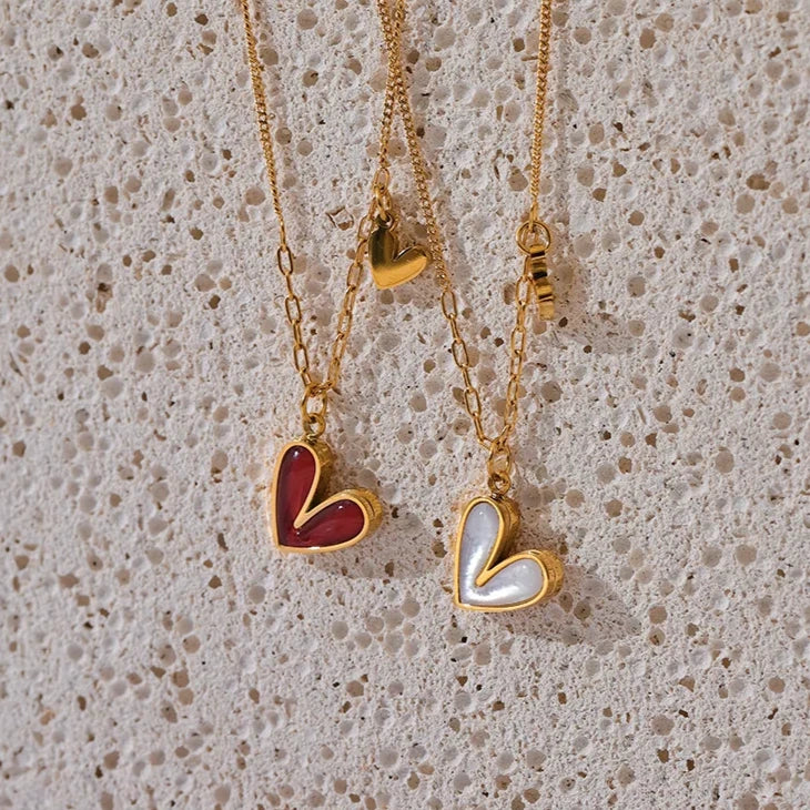 Colar Coração Duplo Ouro 18k