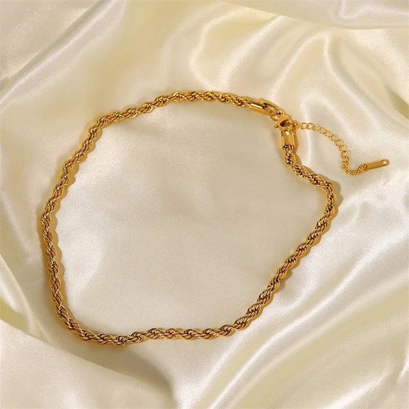 Colar Chunky Torcido 5mm Ouro 18k