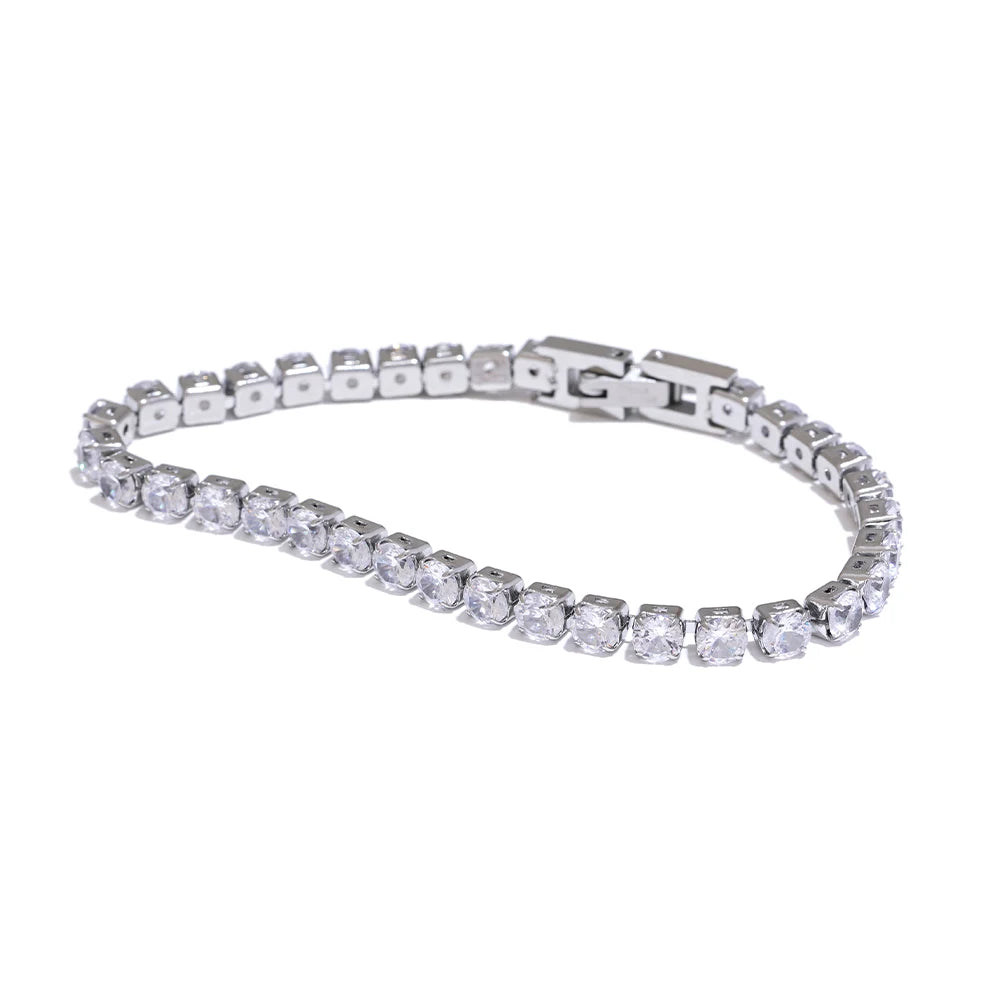 Pulseira Cravejada de Zirconias Circulares