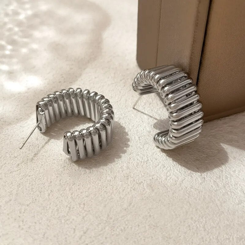 Brinco Argola Camadas Moderno