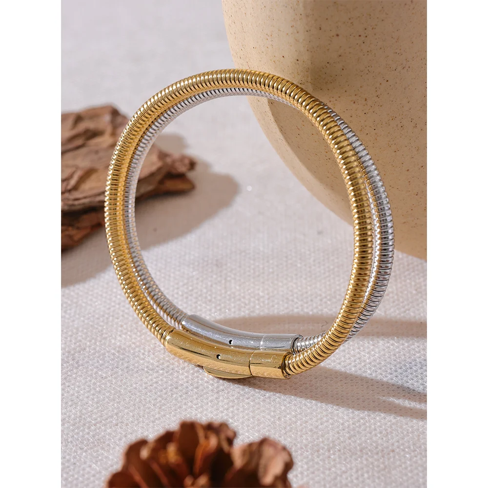 Pulseira Minimalista Padrão Circular Ouro 18k