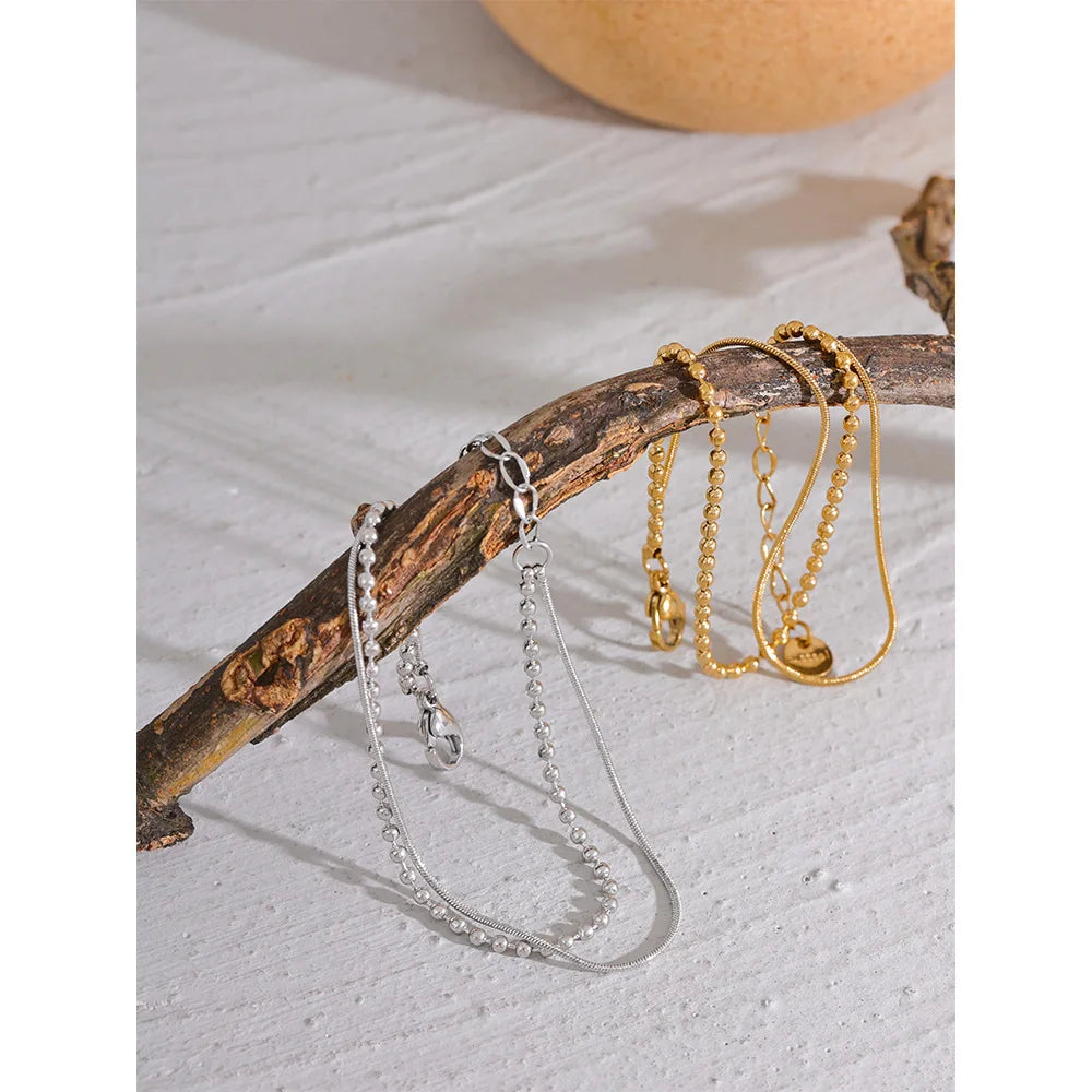 Pulseira Dupla Minimalista Ouro 18k