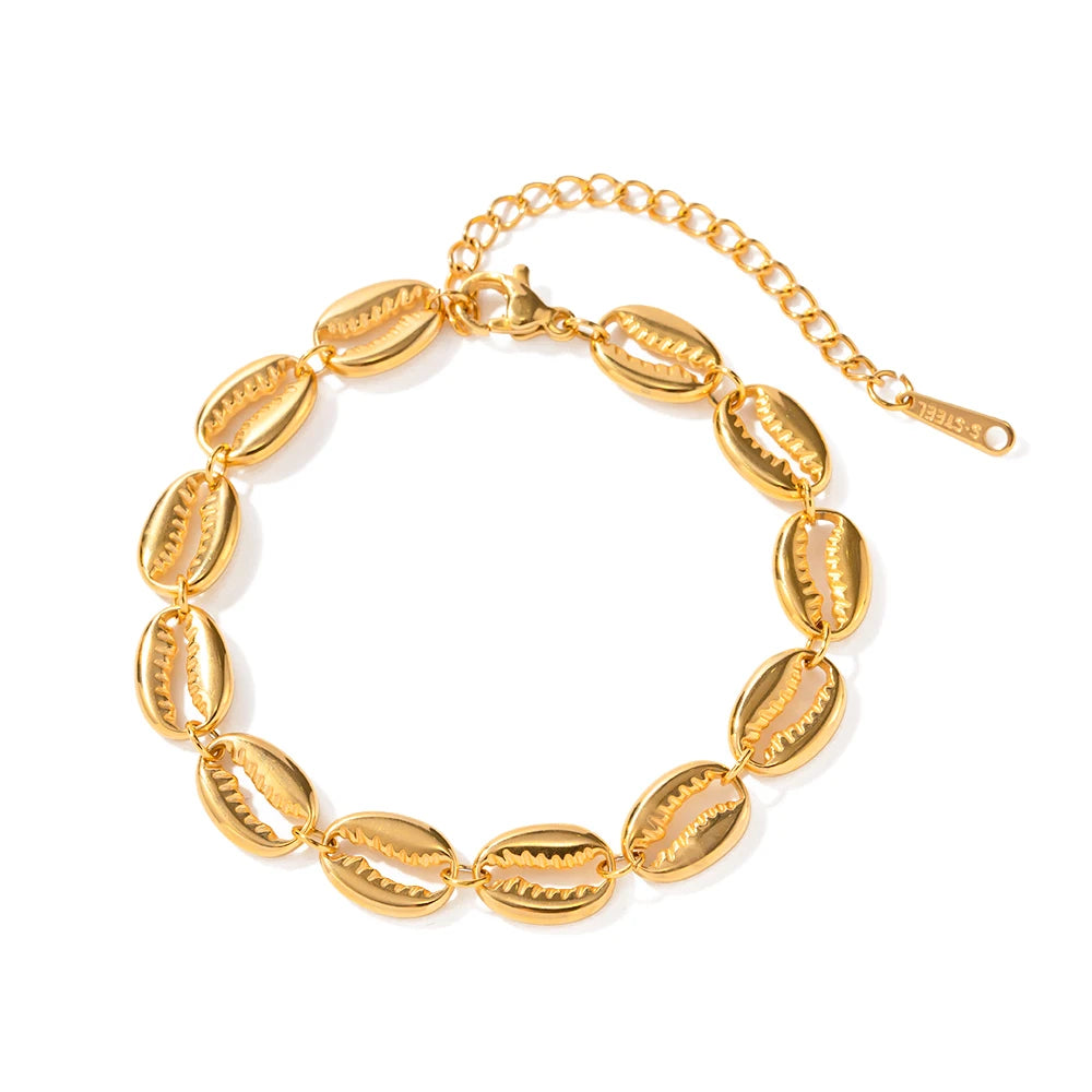 Pulseira Búzios Em Ouro 18k