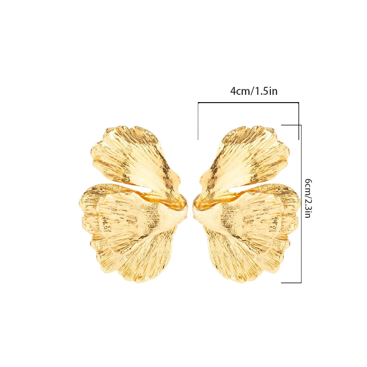 Brinco em Ouro 18k Textura de Pétala