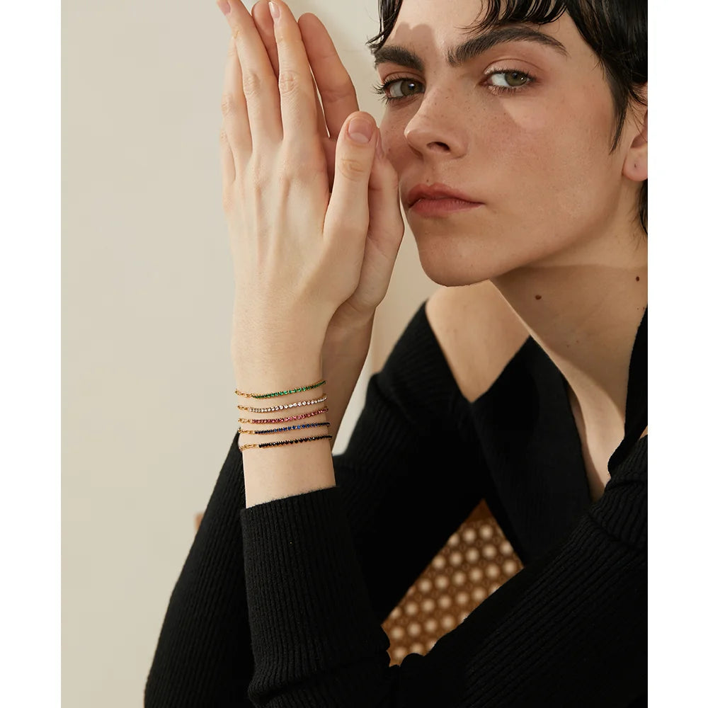 Pulseira Meio Corrente Meio Cravejada