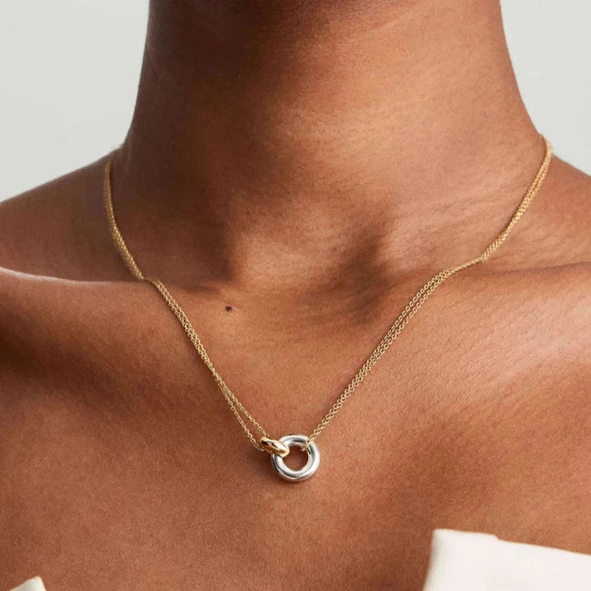 Colar Duplo Esfera Vazada