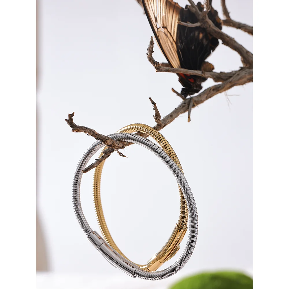 Pulseira Minimalista Padrão Circular Ouro 18k