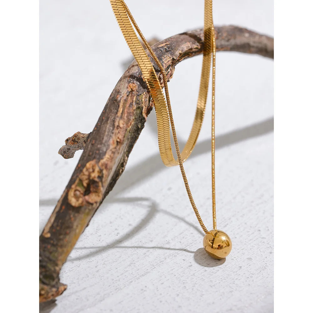 Colar Kit Duplo Snake e Gota d'água