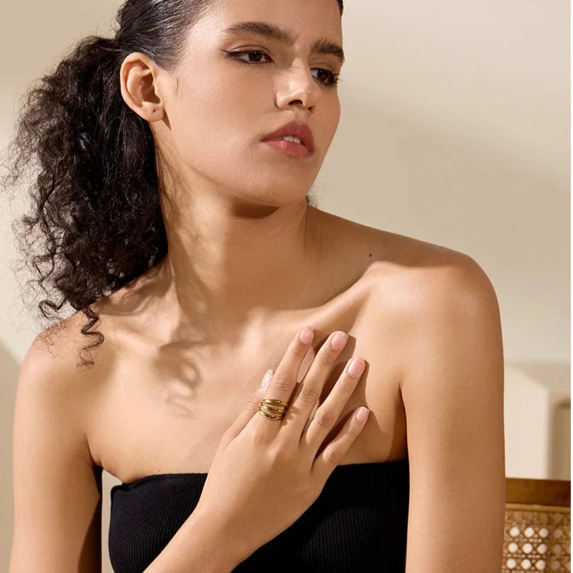 Anel Tripulo Minimalista