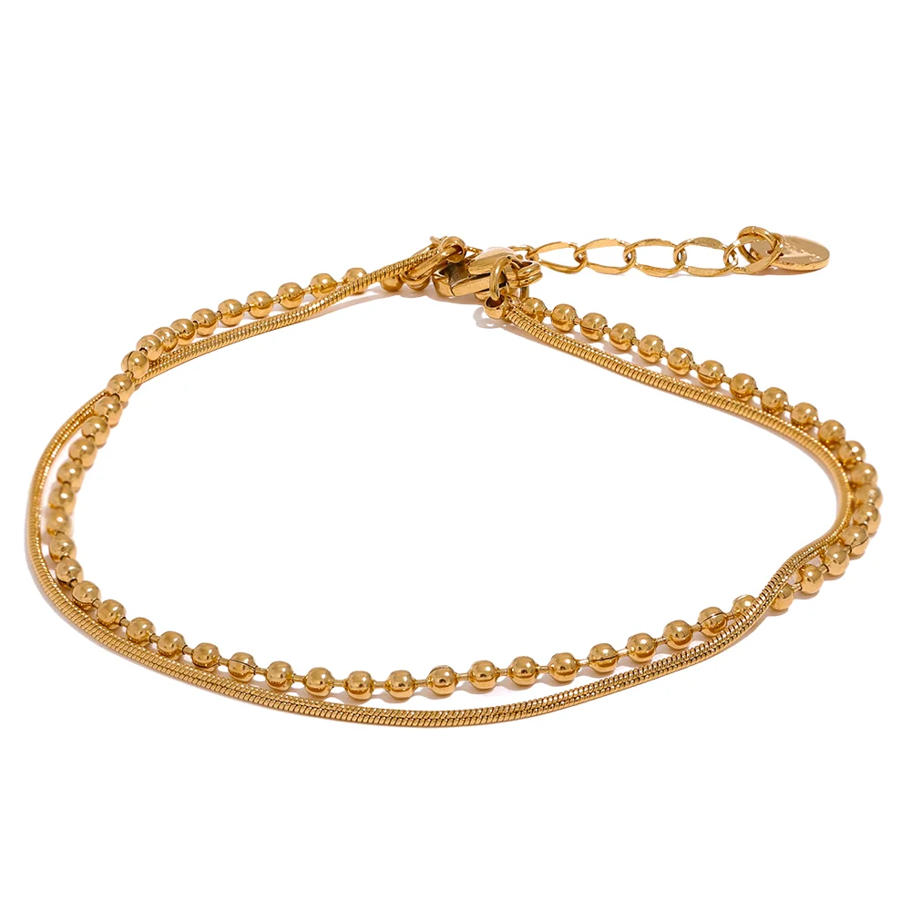 Pulseira Dupla Minimalista Ouro 18k