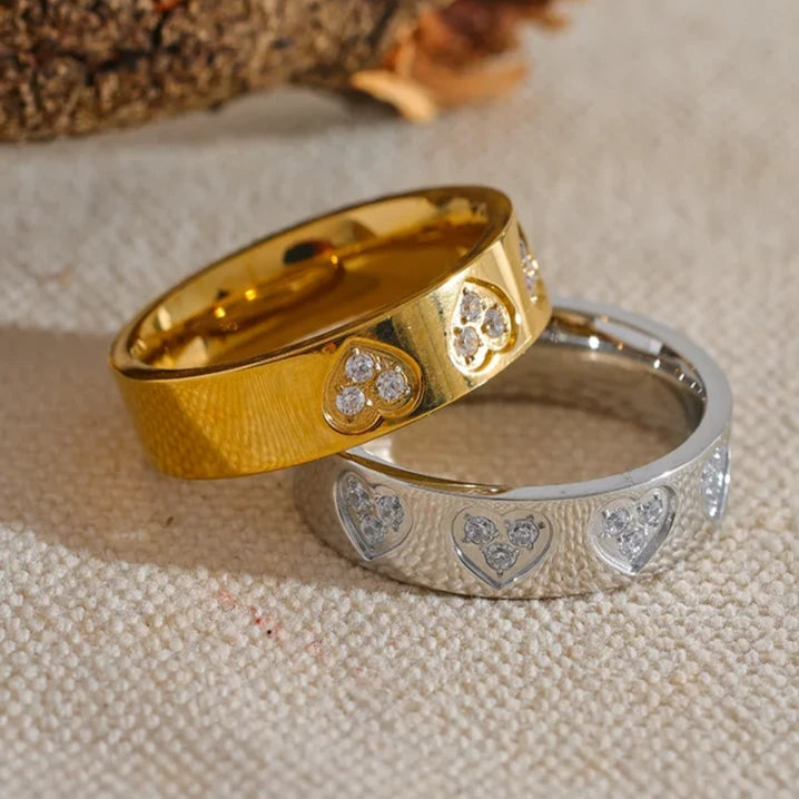 Anel Coração Cravejado Zircônia