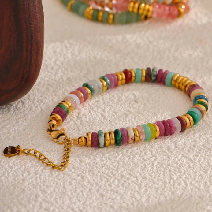 Pulseira Pedras Naturais Intercaladas