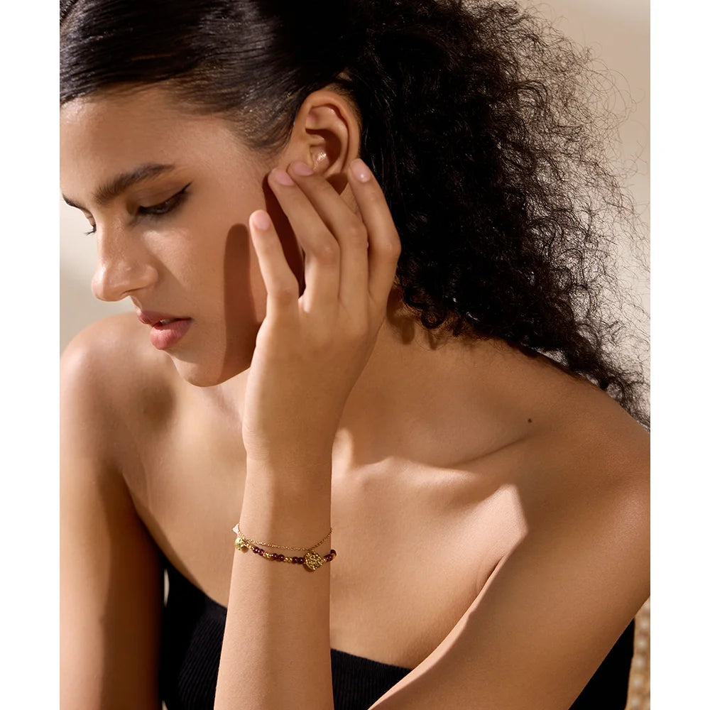 Pulseira Pedra Natural Vermelha