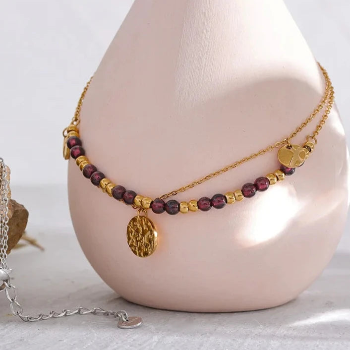 Pulseira Pedra Natural Vermelha