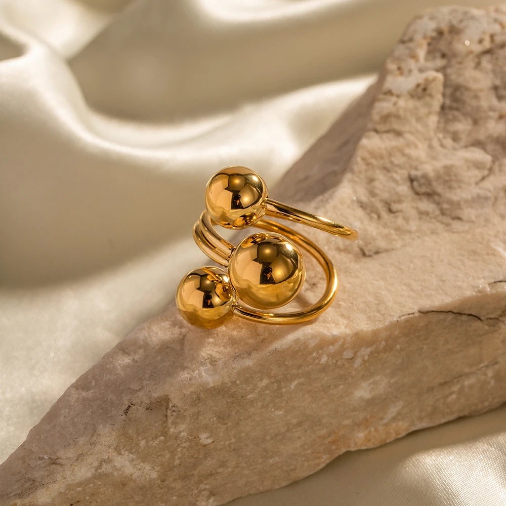 Anel Sofisticado 3 Esferas