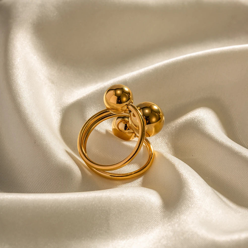 Anel Sofisticado 3 Esferas