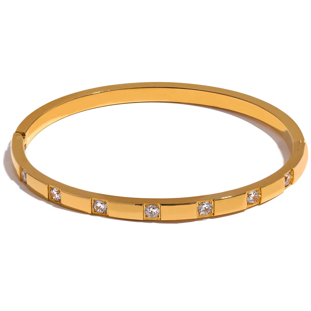 Bracelete Cravejado Zircônia Minimalista