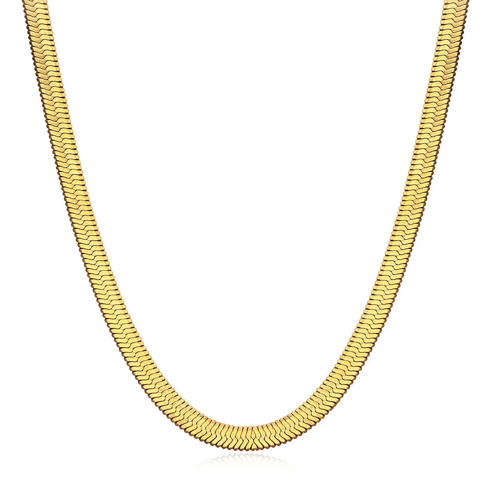 Colar Minimalista Snake Padrão Ouro 18k