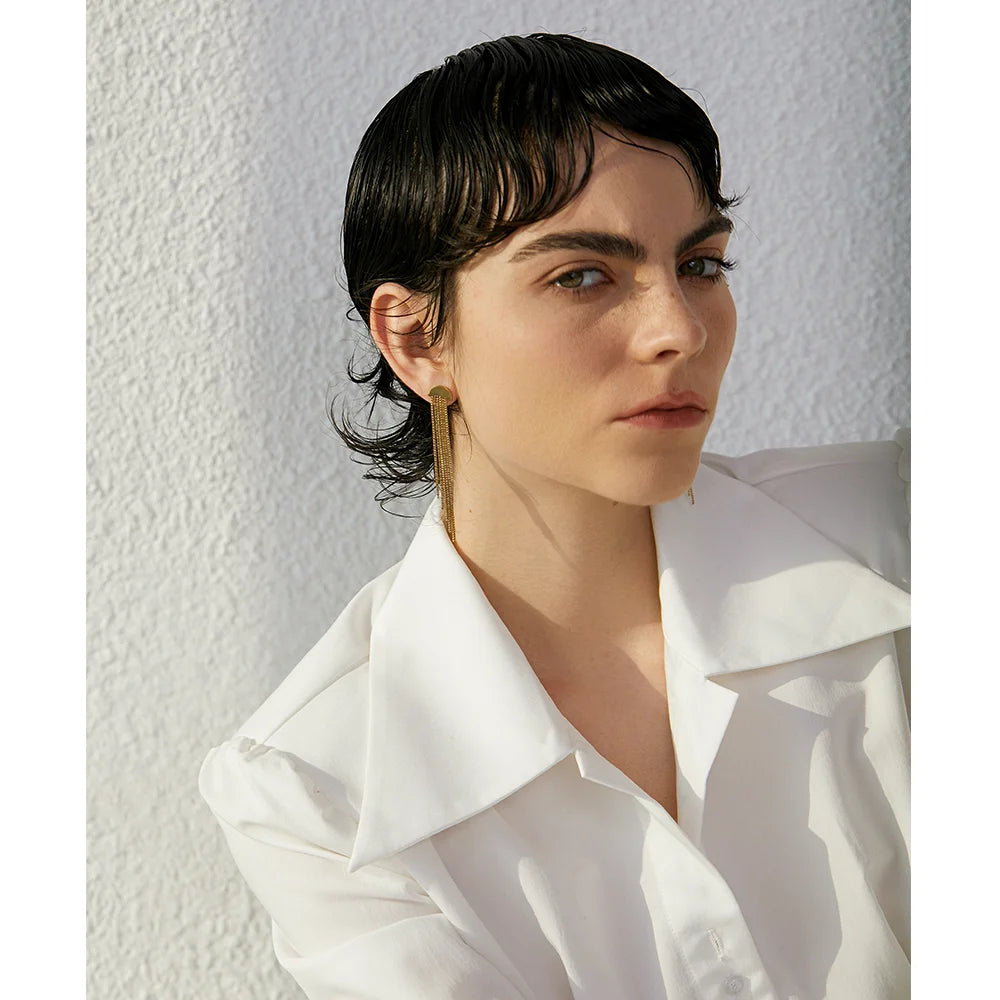 Brinco em Ouro 18k Pendente Corrente Longo