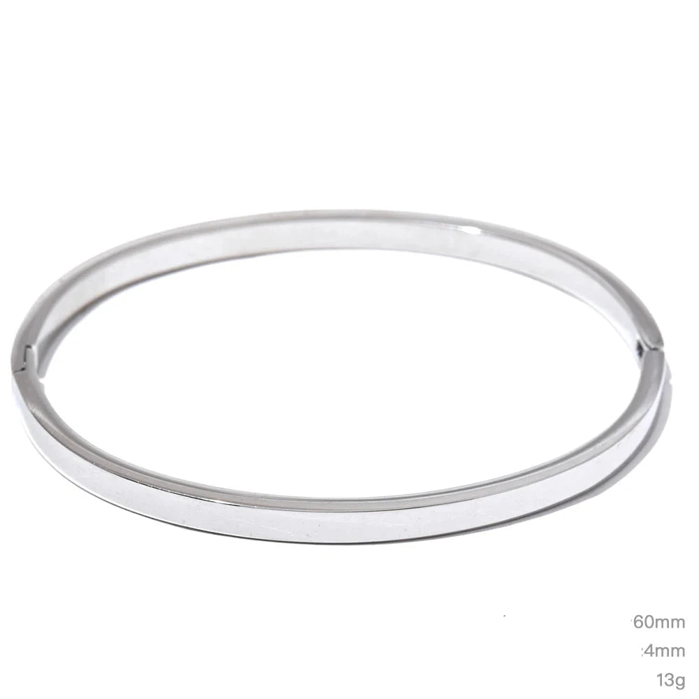 4Pulseira Bracelete Liso Minimalista
