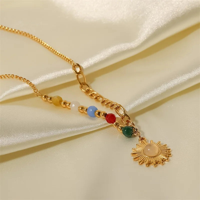 Colar Sol Dourado Ouro 18k