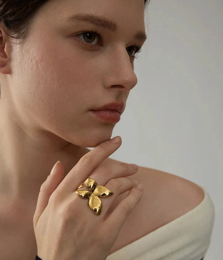 Anel Ajustável Borboleta Maximalista
