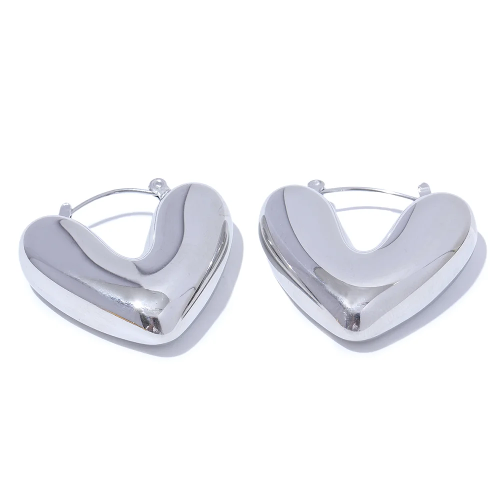 Brinco em Ouro 18k Coração Grande