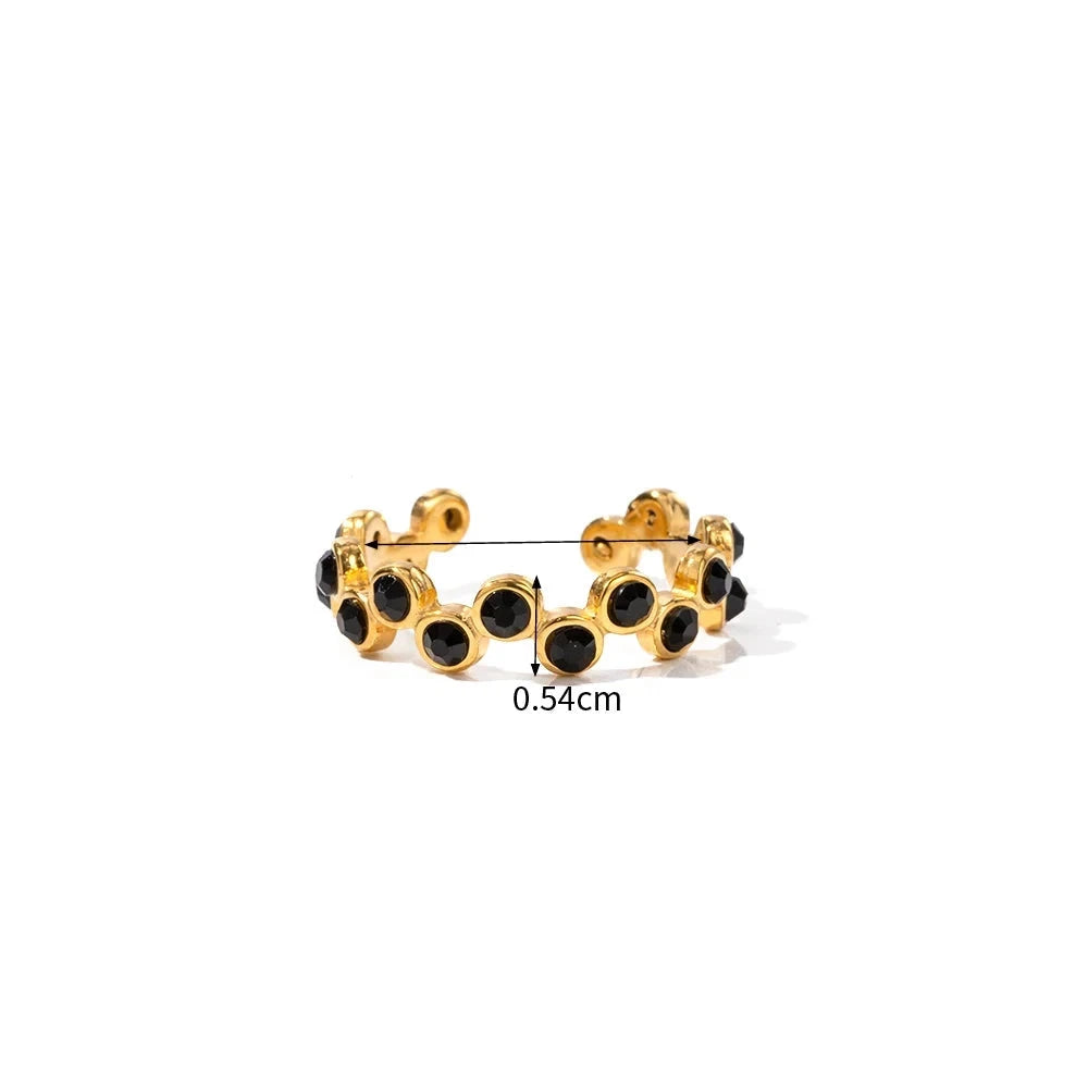 Anel Ajustável Esferas Intercaladas