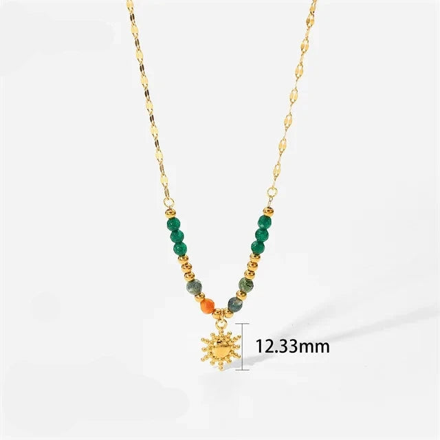 Colar Trend Sol Pedras Naturais