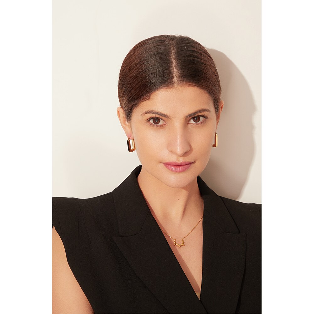 Brinco Quadrado Hoop em Ouro