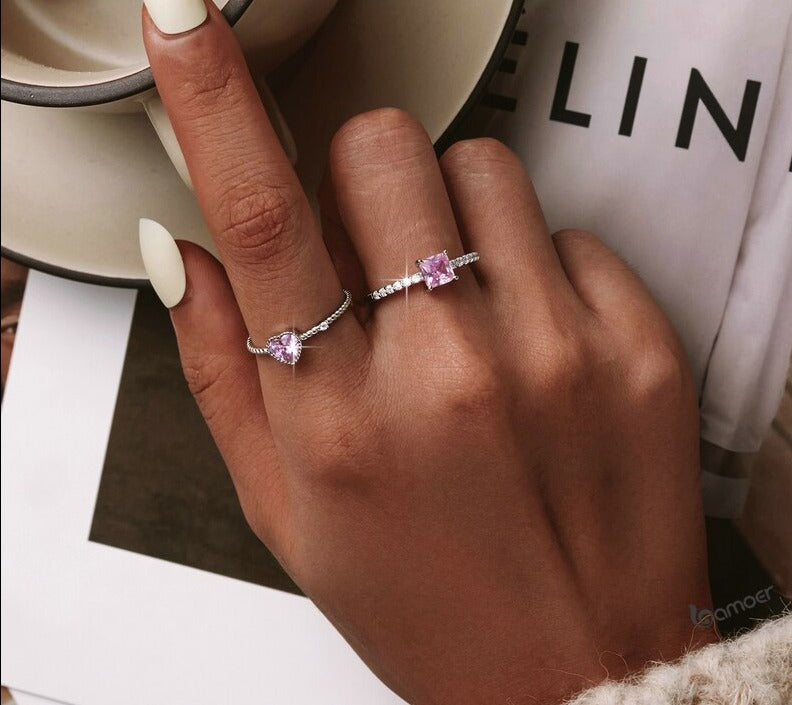 Anéis Coleção Rosa Romance em Prata 925