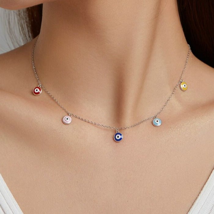 Colar Olho Grego Colors em Prata 925