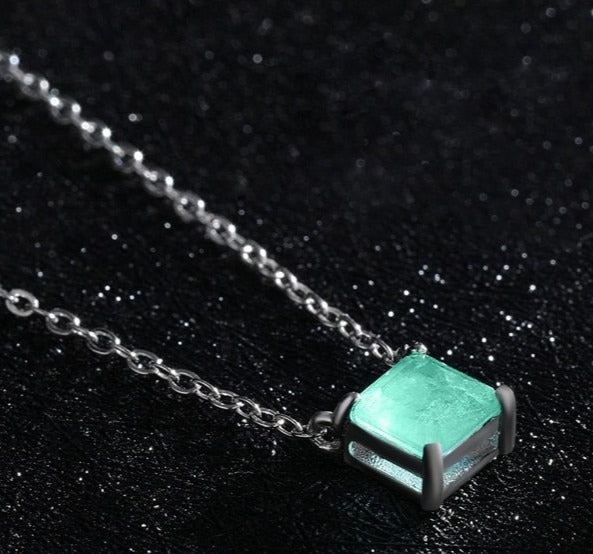 Colar Turmalina Quadrada em Prata 925