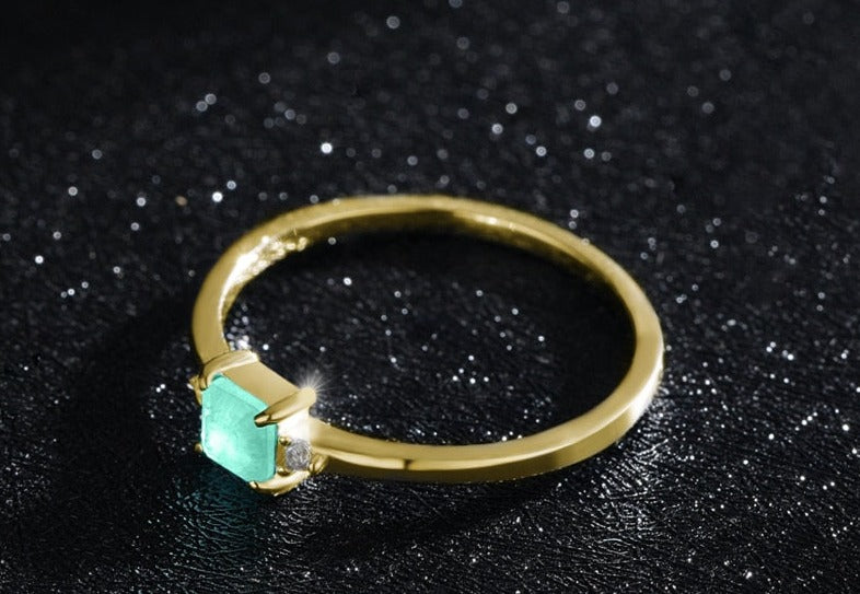 Anel Turmalina Paraíba Quadrada em Prata 925